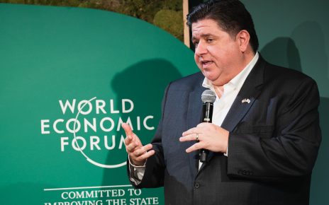 JB Pritzker, Governor of Illinois, USA speaking in The Electric Decade session at the World Economic Forum Annual Meeting 2023 in Davos-Klosters, Switzerland, 18 January.