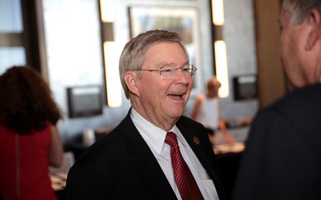 State Senator Vince Leach speaking with attendees at the 2019 Annual Awards Luncheon hosted by the Arizona Chamber of Commerce & Industry at the JW Marriott Scottsdale Camelback Inn & Resort in Scottsdale, Arizona.