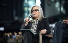 Governor Katie Hobbs speaking with attendees at the 2024 Legislative Forecast Luncheon hosted by the Arizona Chamber of Commerce & Industry at Chase Field in Phoenix, Arizona.