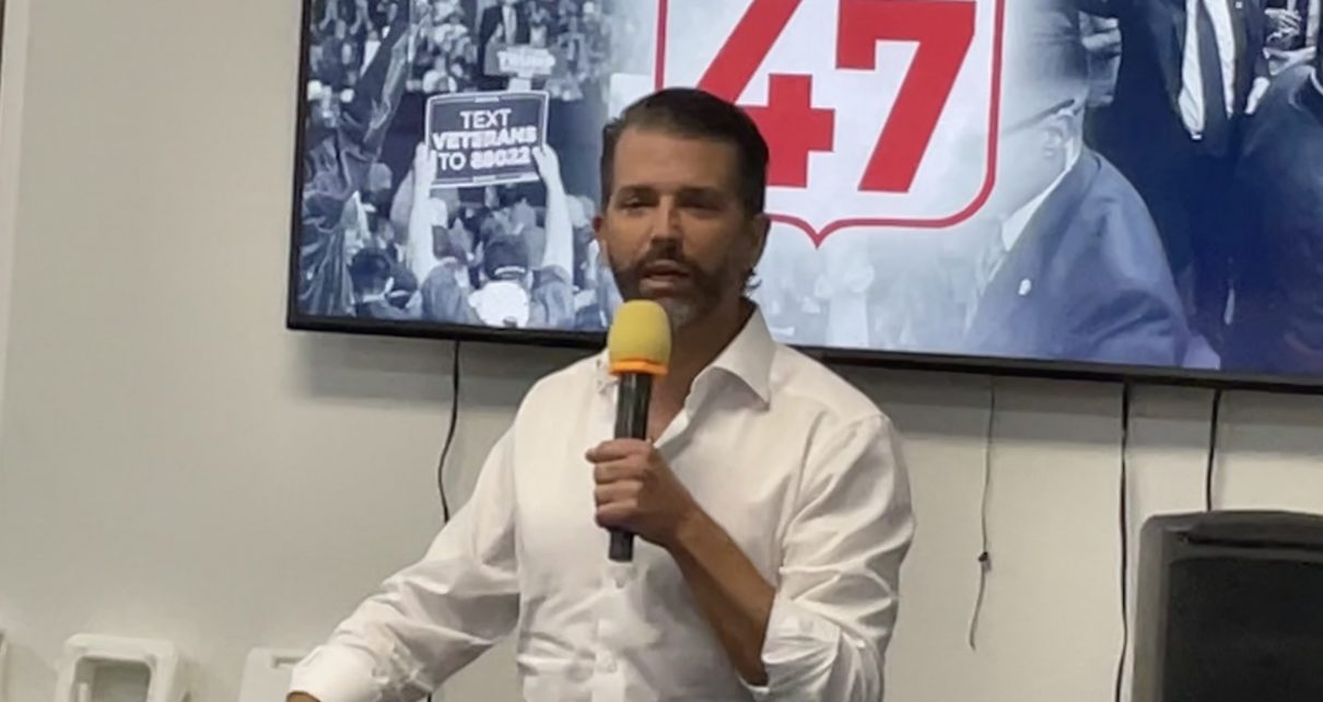 Donald Trump Jr. at Sun City campaign office on 10/23/24