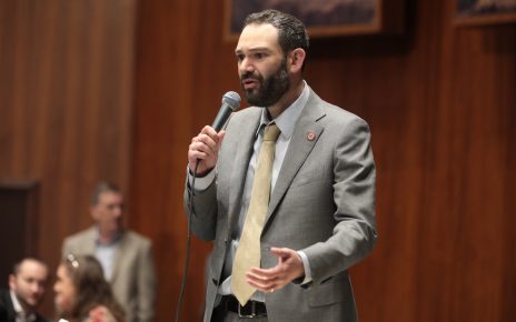 State Representative Alexander Kolodin speaking on the floor of the Arizona House of Representatives at the Arizona State Capitol building in Phoenix, Arizona.